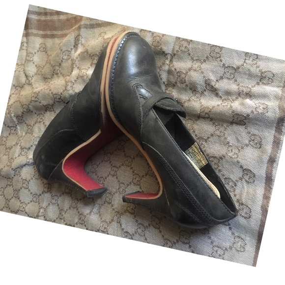 DIESEL ‘Dottie’ Round Closed Toe Red Bottoms Leather Classic Retro Black Pumps 3 - Picture 6 of 8